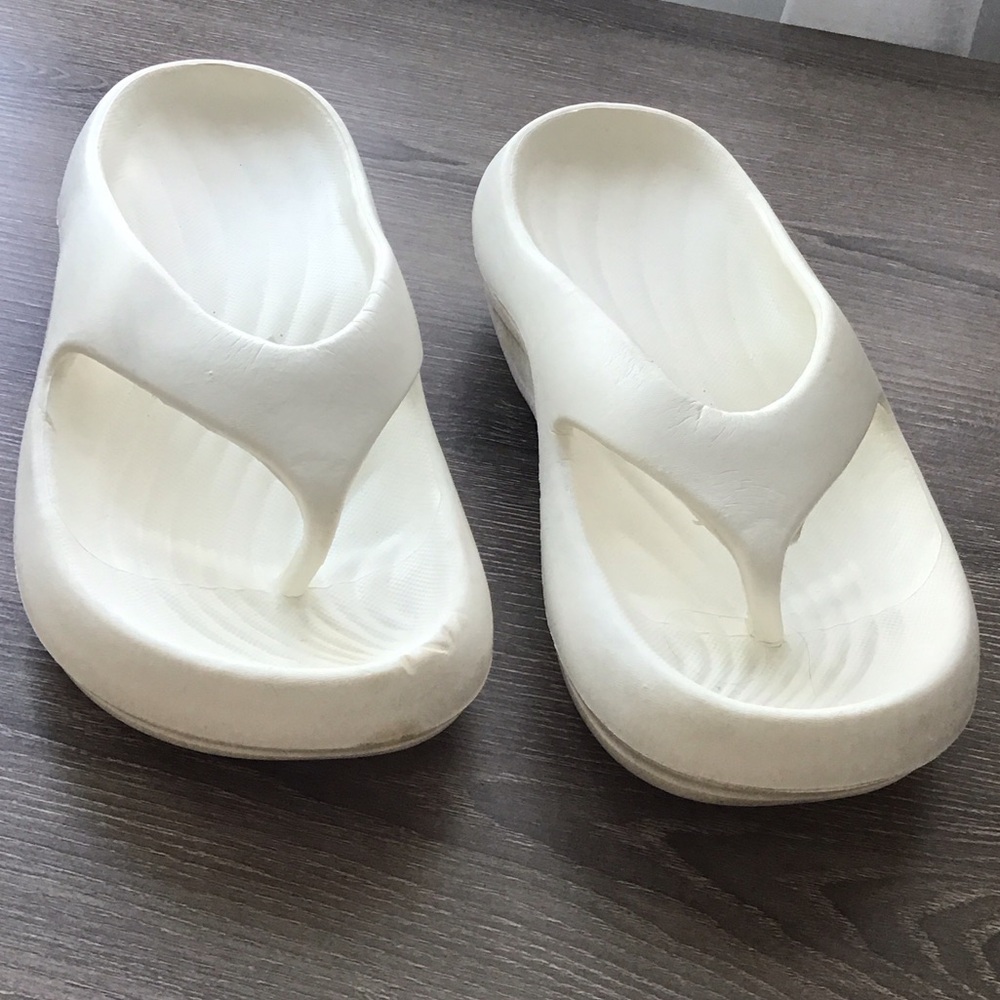 White Slide Sandals